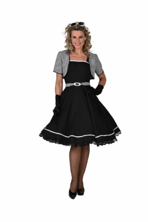 50's jurk Jackie zwart/wit