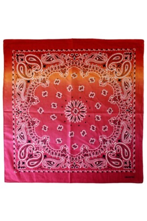 Zakdoek met kleurverloop rood/oranje/roze 56 x 56 cm