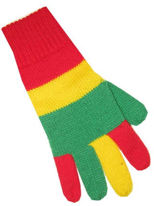 Handschoen rood/geel/groen volwassen