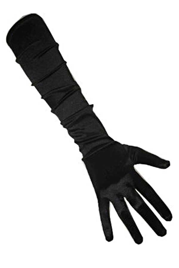 Handschoenen satijn stretch zwart luxe one size