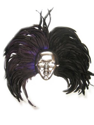Oogmasker zilver met hoofdtooi zwart